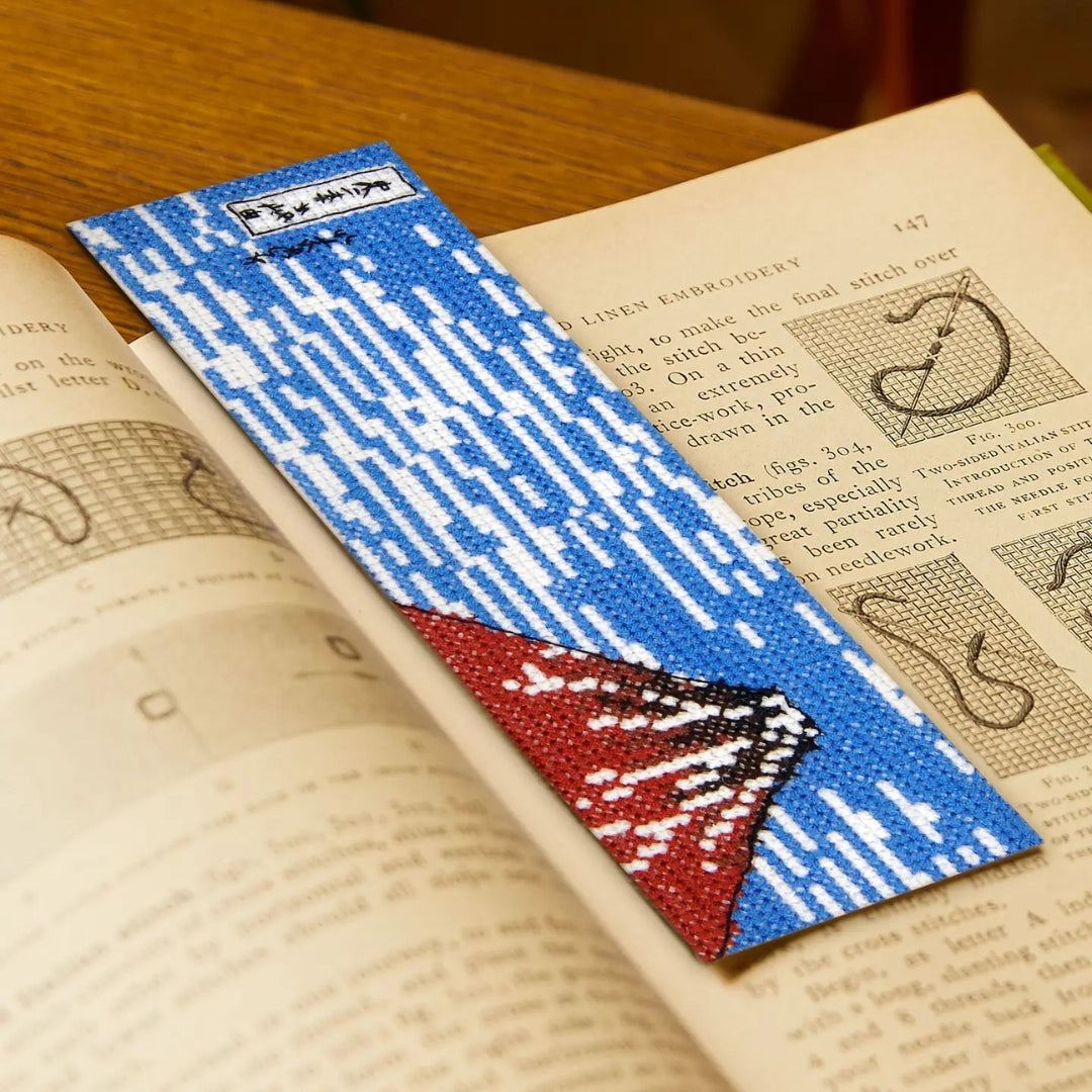 Kit de bordado Fuji Rojo marcapaginas (DMC)