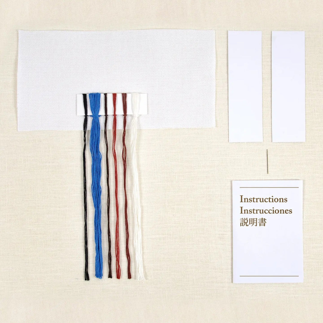 Kit de bordado Fuji Rojo marcapaginas (DMC)