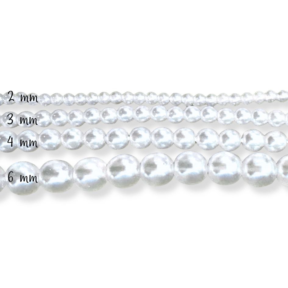 Perla Checa Blanco cristal (dif. diametros)