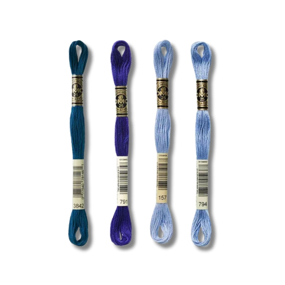 Hilo Bordar Mouliné 117 DMC (Azules)