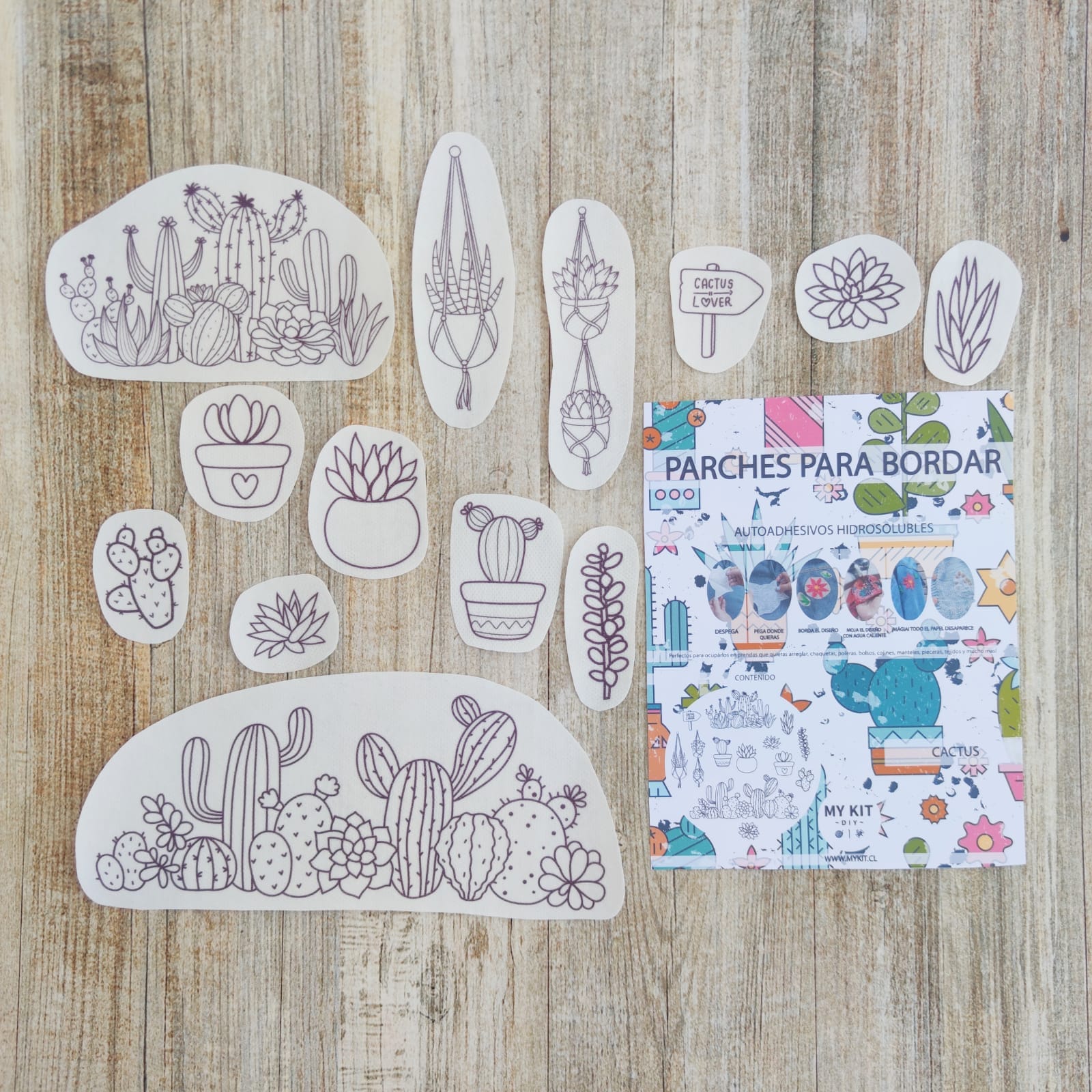 Set de Parches bordado Suculentas (MY KIT)