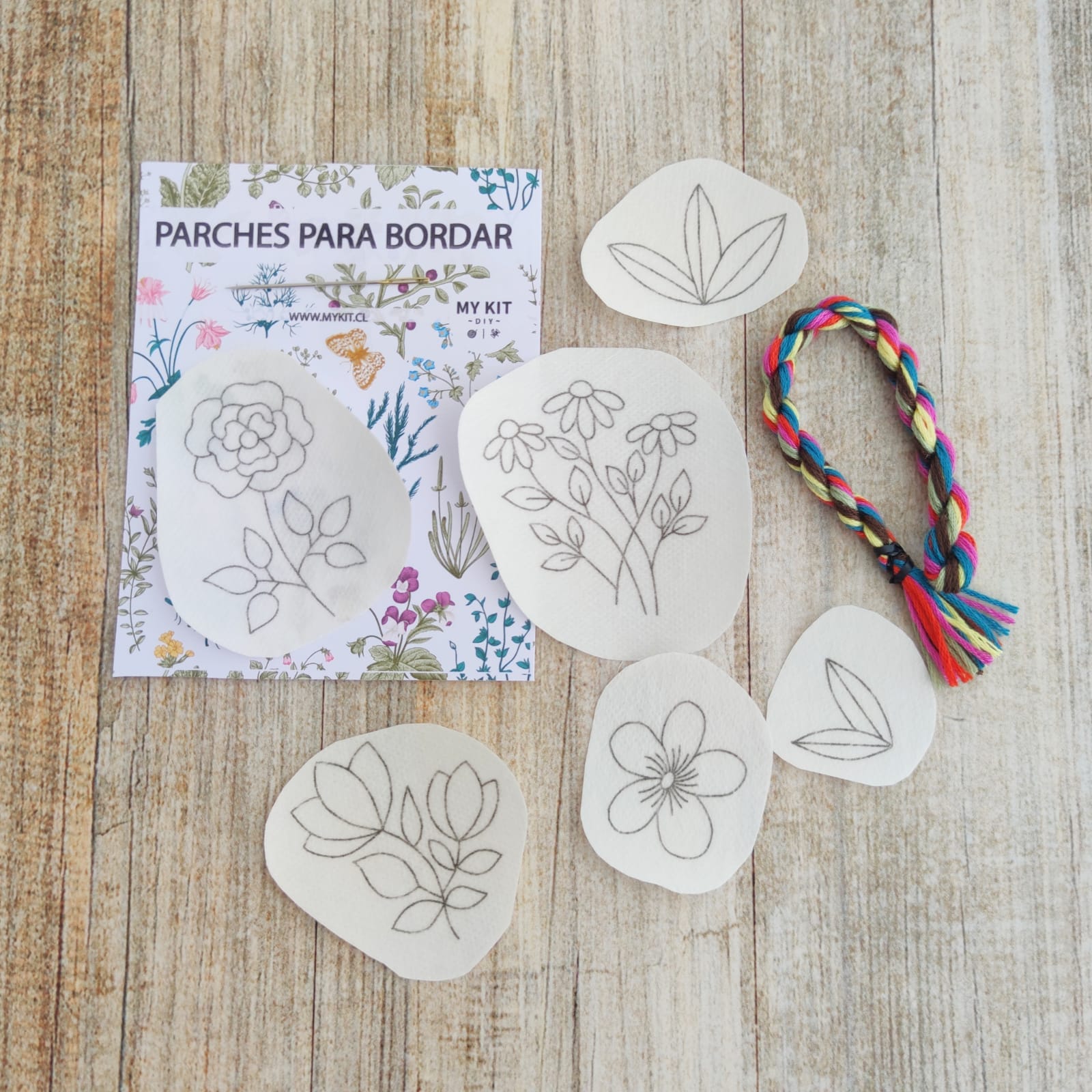 Set de Parches bordado con Trenza - Colores Tierra (MY KIT)