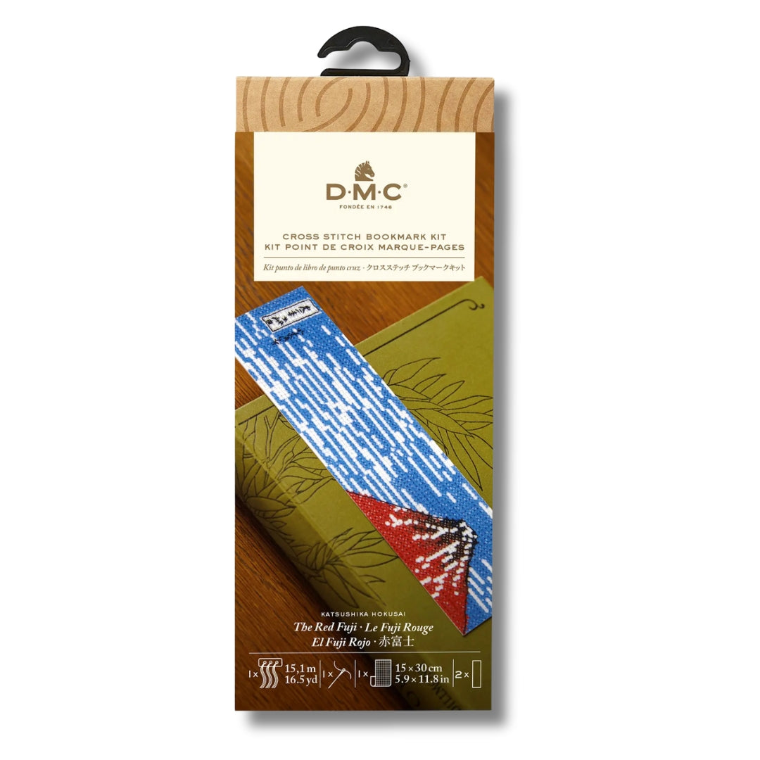 Kit de bordado Fuji Rojo marcapaginas (DMC)