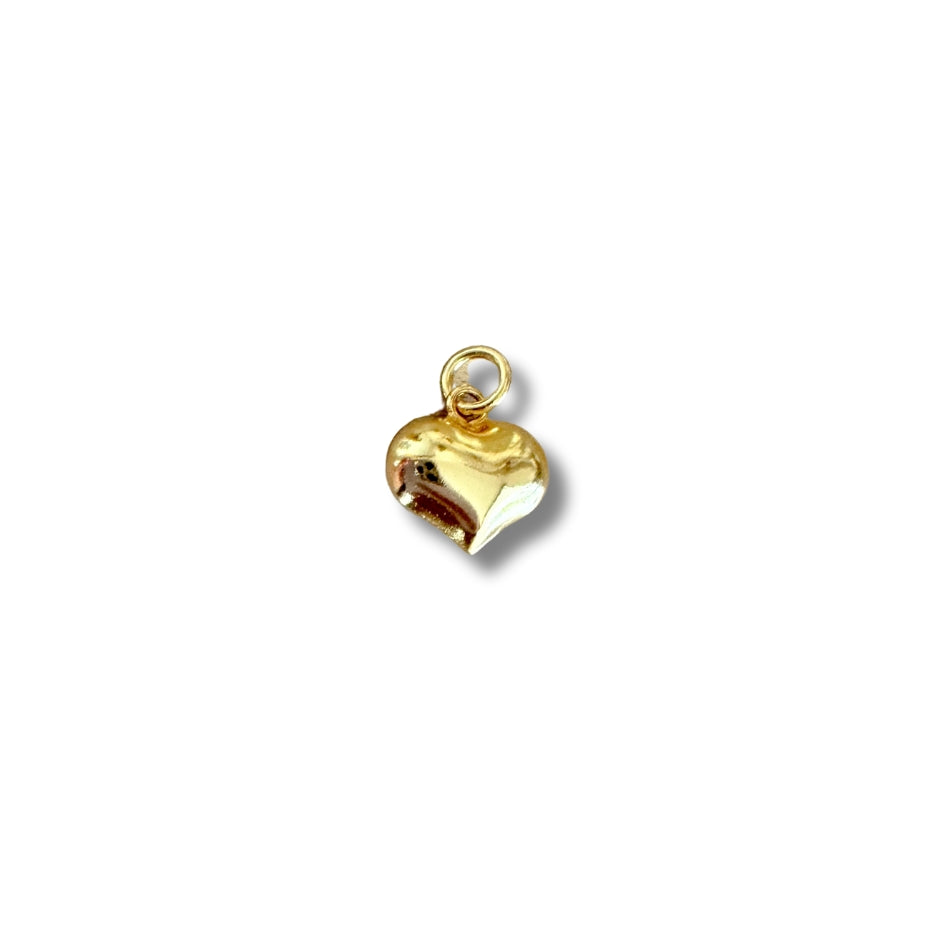 Colgante corazon 3D- Baño oro