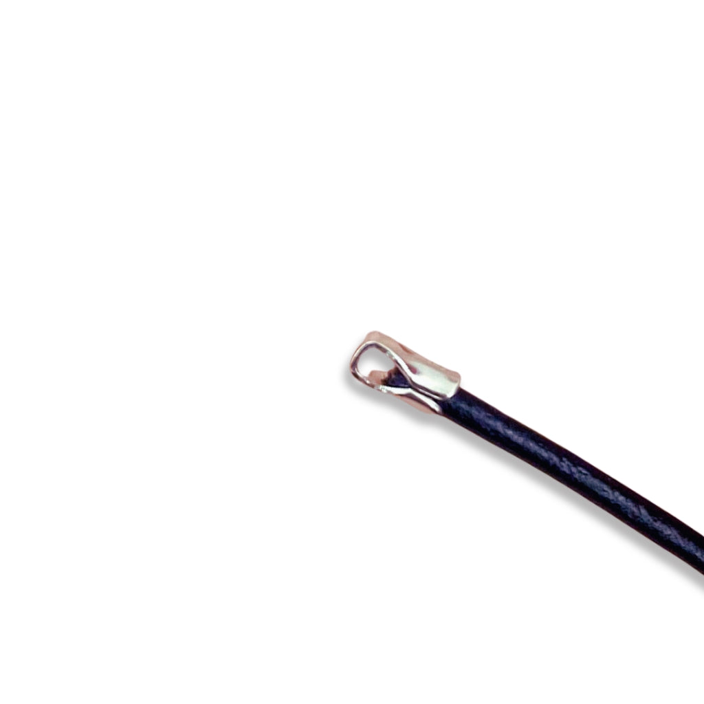 Collar de cuero c/ terminales (dif. colores)