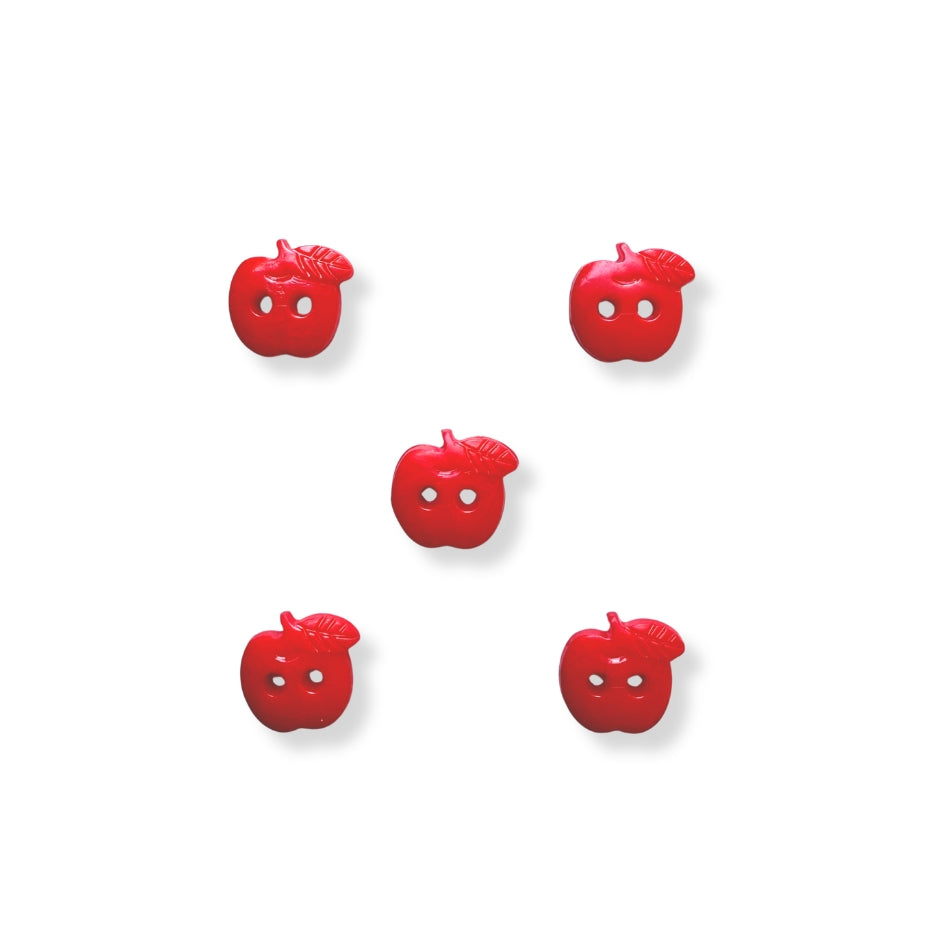 Botón Plastico Manzana (5 u) (dif.colores)