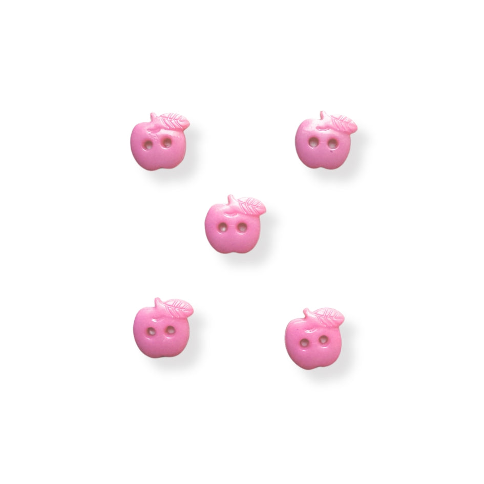 Botón Plastico Manzana (5 u) (dif.colores)