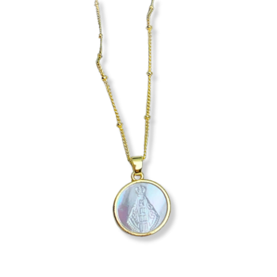 Collar Virgen del Carmen- baño oro