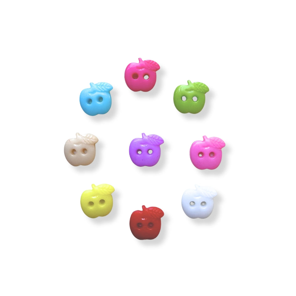 Botón Plastico Manzana (5 u) (dif.colores)