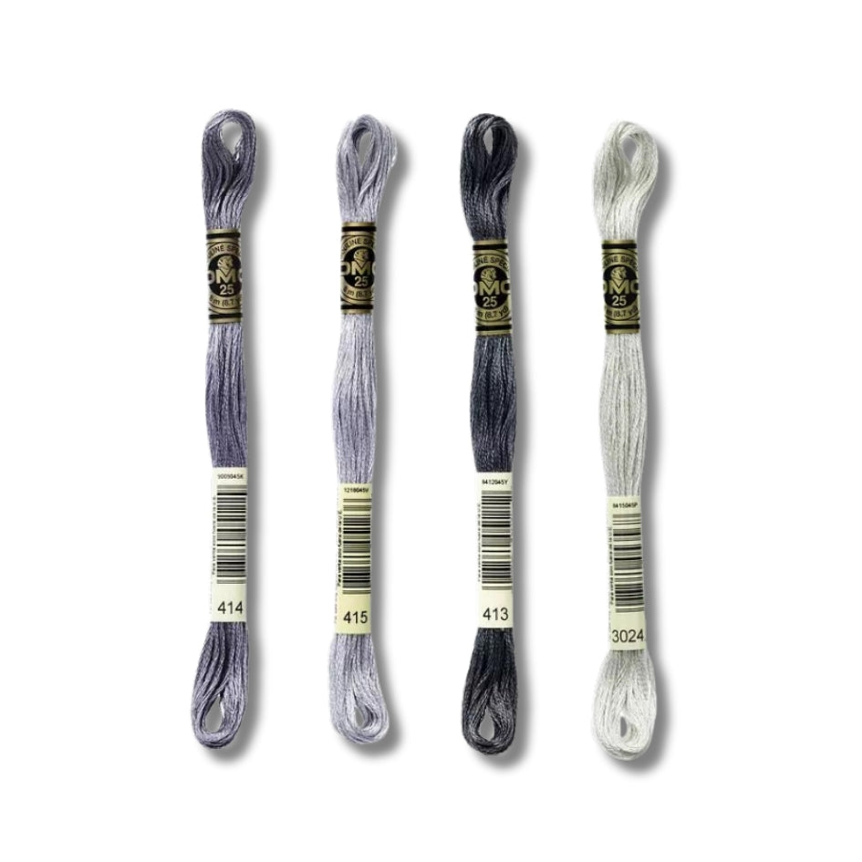Hilo Bordar Mouliné 117 DMC (Grises)