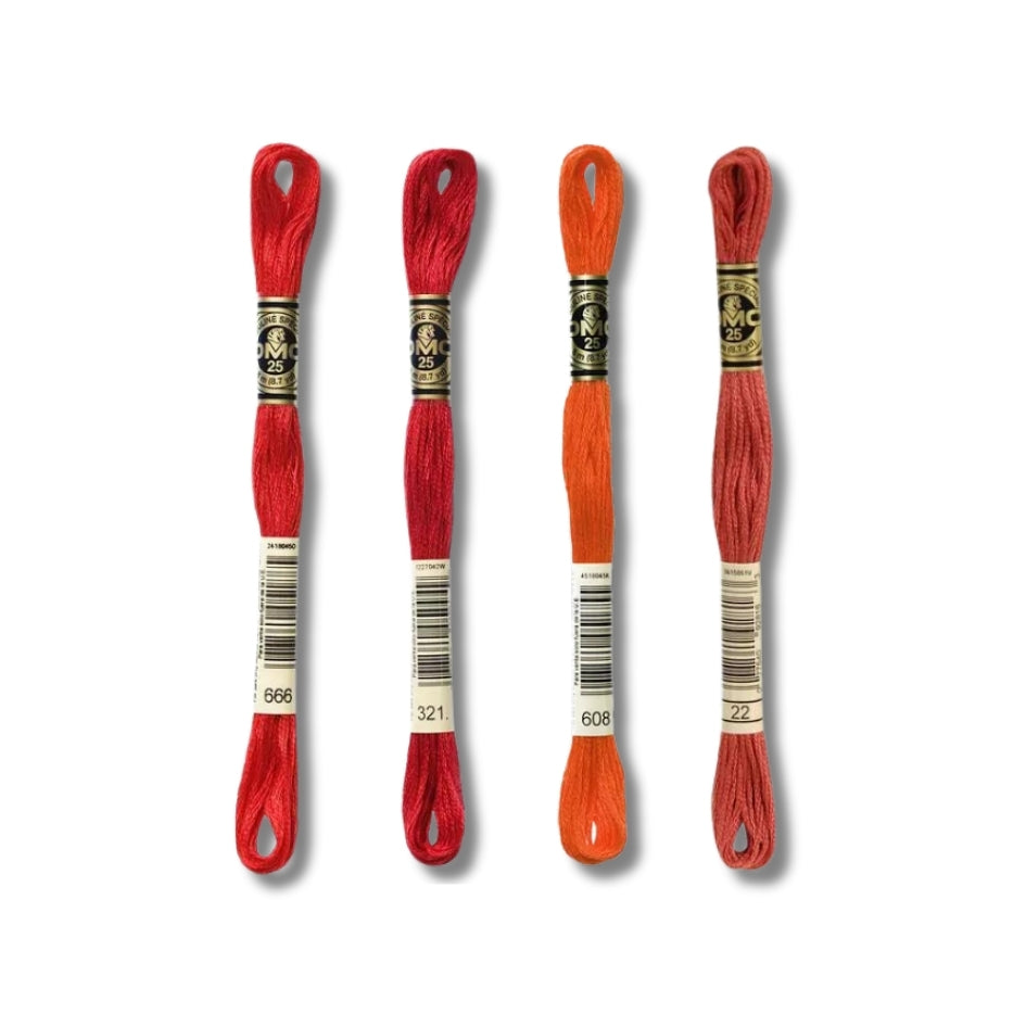 Hilo Bordar Mouliné 117 DMC (Rojos)