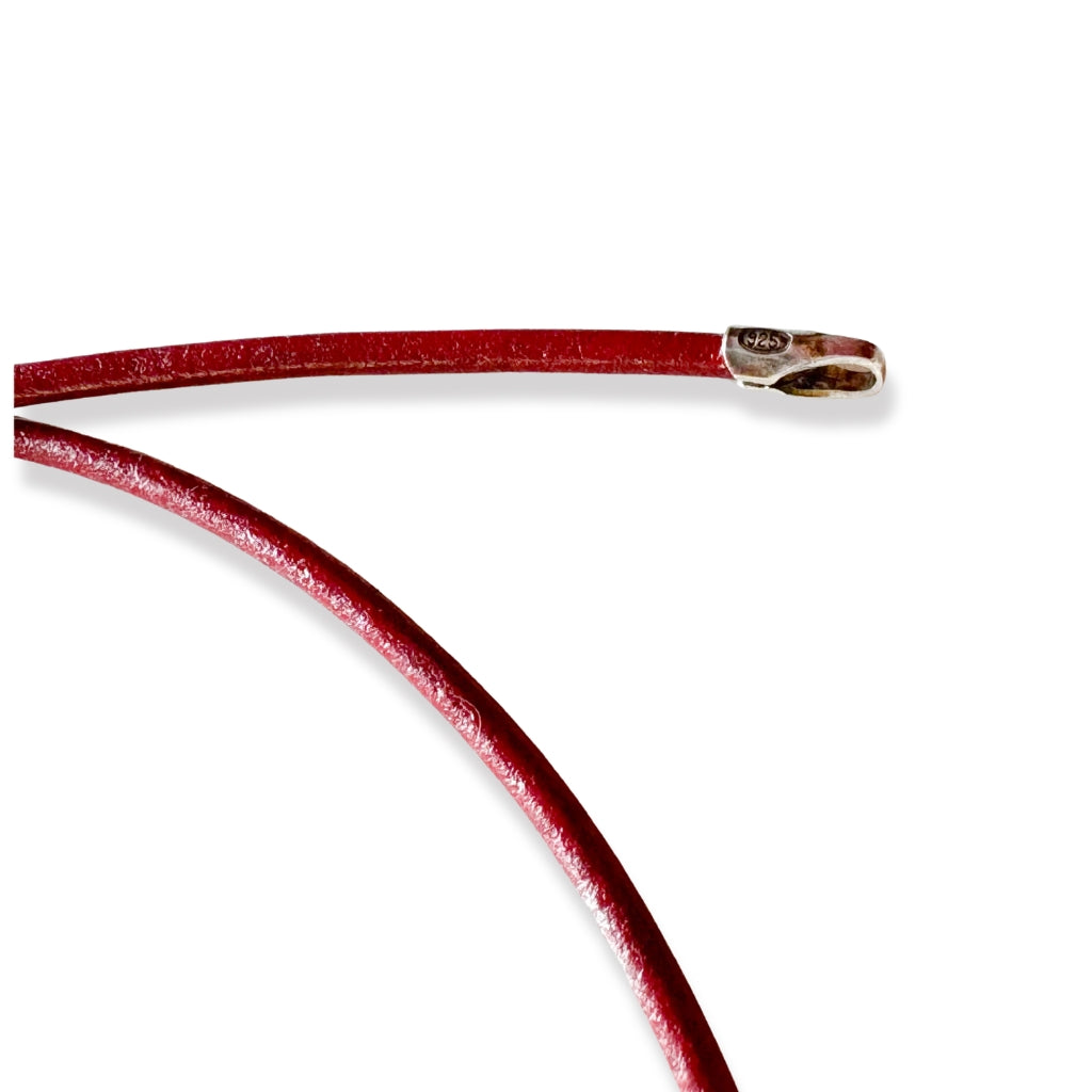 Collar de cuero c/ terminales (dif. colores)