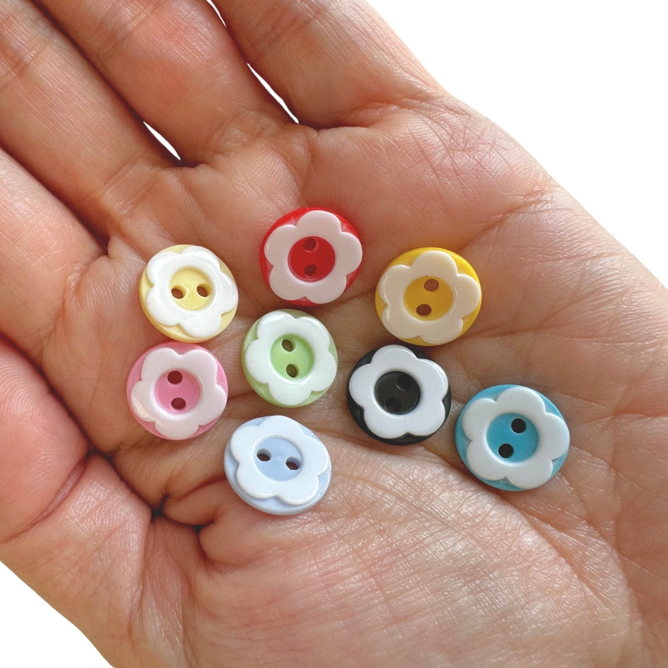 Botón Plastico Flor (5 u) (dif.colores)