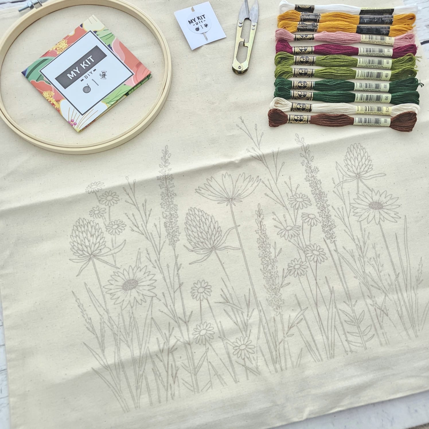 Kit de bordado cojin Amapola