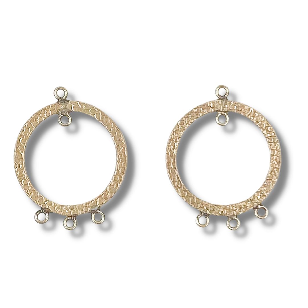 Base de Aro Circular con Anillos - Gold Filled (par)